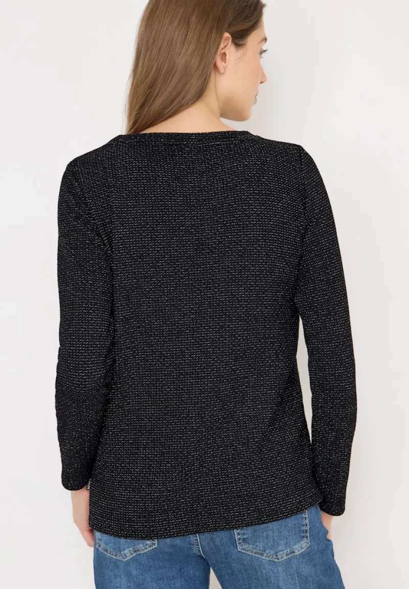 Cecil Shirts*Glitzer Strukturshirt Black