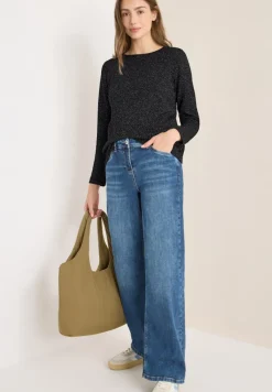 Cecil Shirts*Glitzer Strukturshirt Black