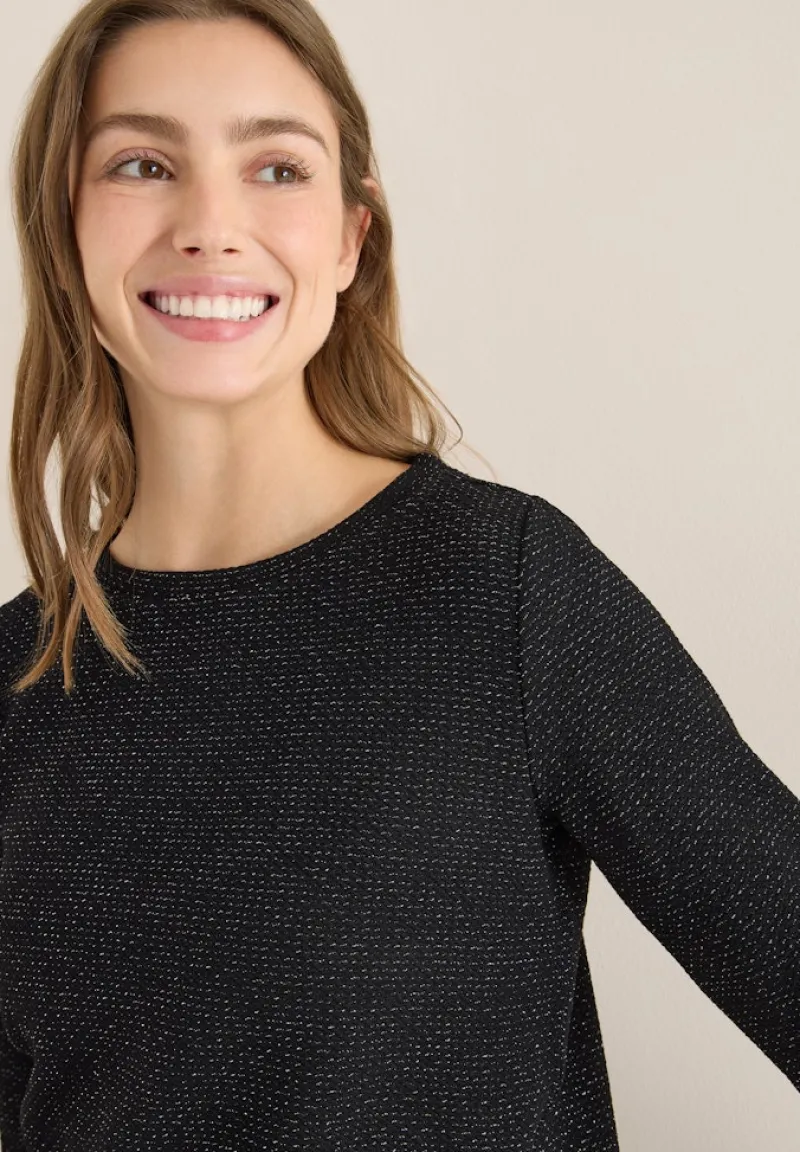 Cecil Shirts*Glitzer Strukturshirt Black