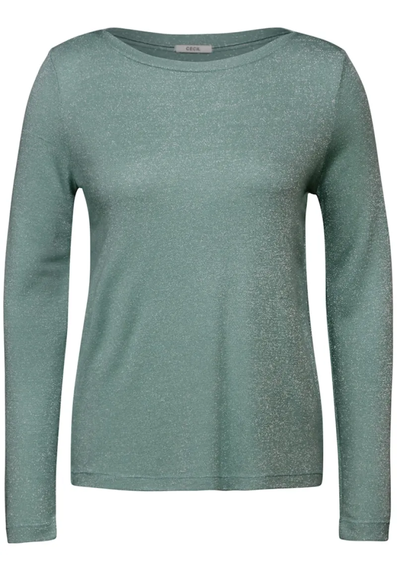 Cecil Shirts*Glitzerndes Shirt glaced salvia green