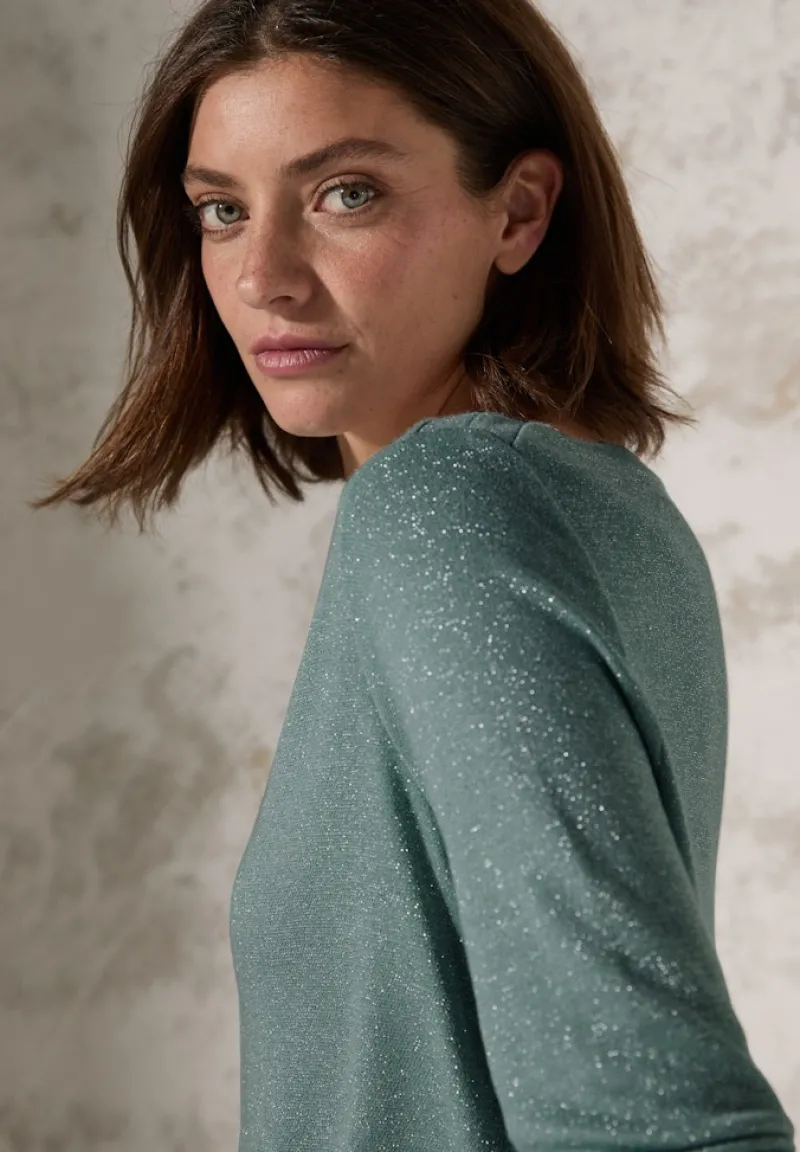 Cecil Shirts*Glitzerndes Shirt glaced salvia green