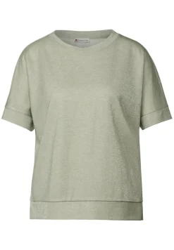 Street One Shirts*Glitzerndes T-Shirt dusty milky green
