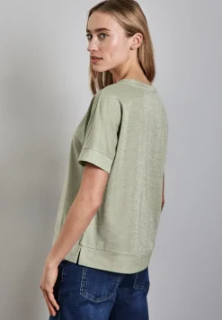 Street One Shirts*Glitzerndes T-Shirt dusty milky green