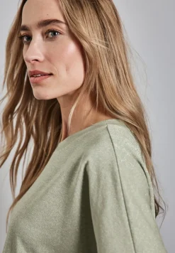 Street One Shirts*Glitzerndes T-Shirt dusty milky green
