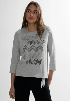 Cecil Shirts*Glitzerprint T-Shirt mineral grey melange