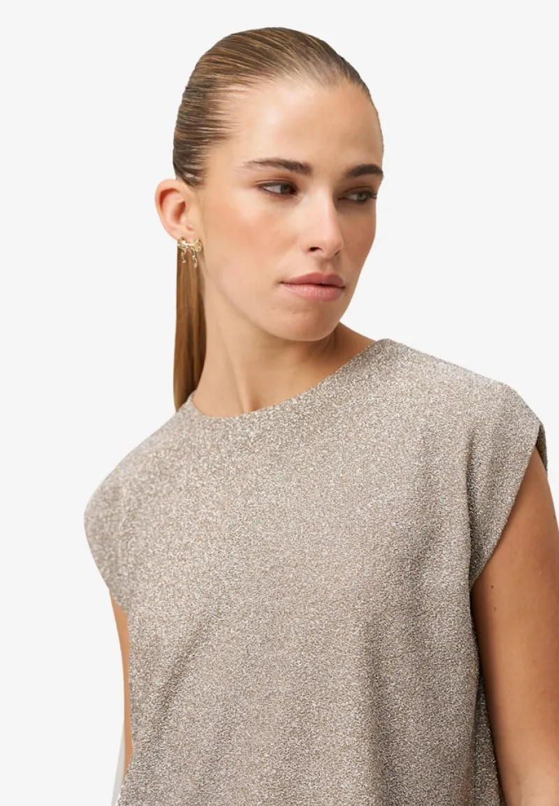 Zero Shirts*Glitzer-Shirt mit Rundhalsausschnitt french oak