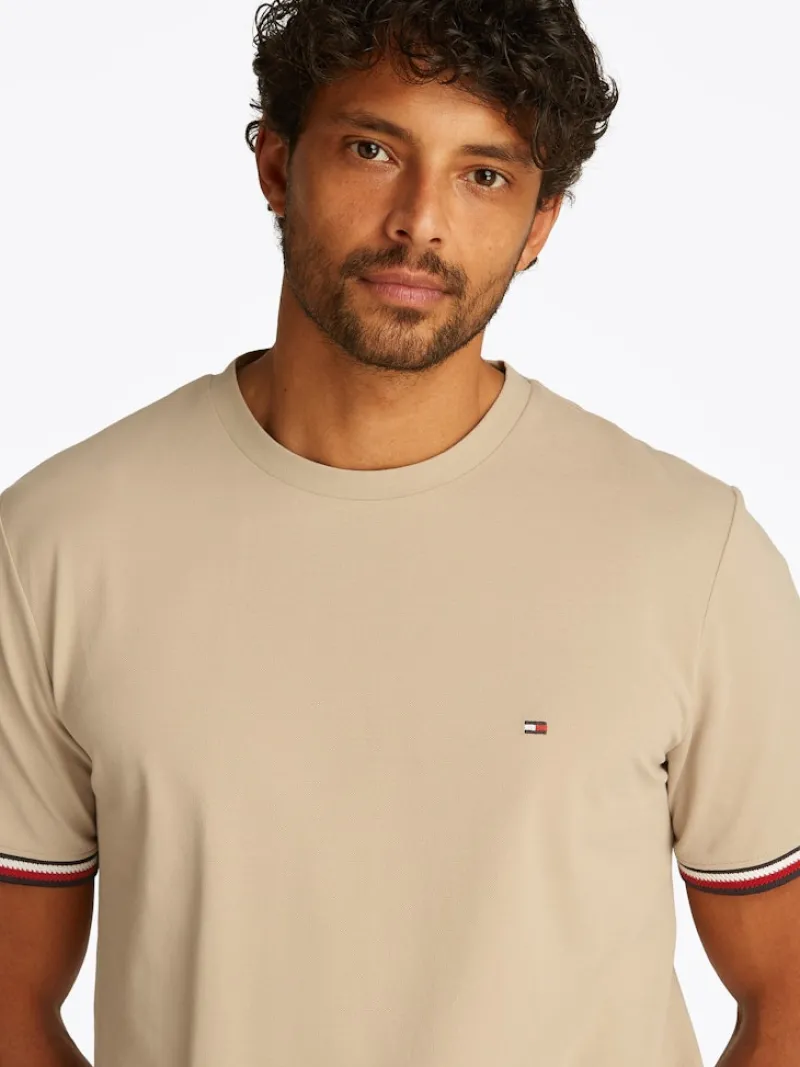 Tommy Hilfiger Shirts|Big Boys*GLOBAL STRIPE CUFF TEE sandalwood
