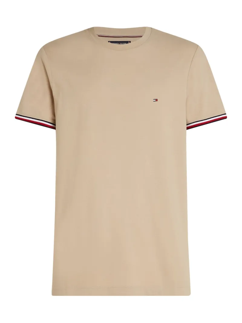 Tommy Hilfiger Shirts|Big Boys*GLOBAL STRIPE CUFF TEE sandalwood