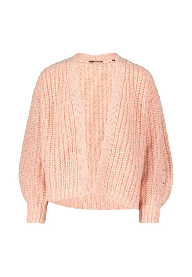 Zero Pullover & Sweatshirts*Grobstrickjacke offener Style light rose melange