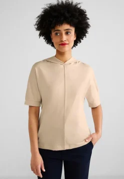 Street One Shirts*Halbarm Kapuzenshirt light smooth sand