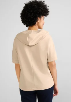 Street One Shirts*Halbarm Kapuzenshirt light smooth sand