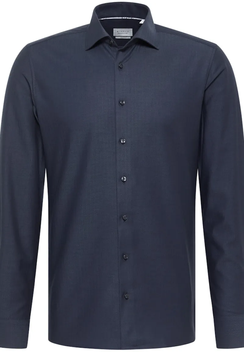 ETERNA Hemden|Big Boys*Hemd Fischgrat Langarm anthrazit