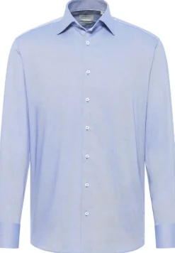 ETERNA Hemden|Big Boys*Hemd Fischgrat Langarm mittelblau