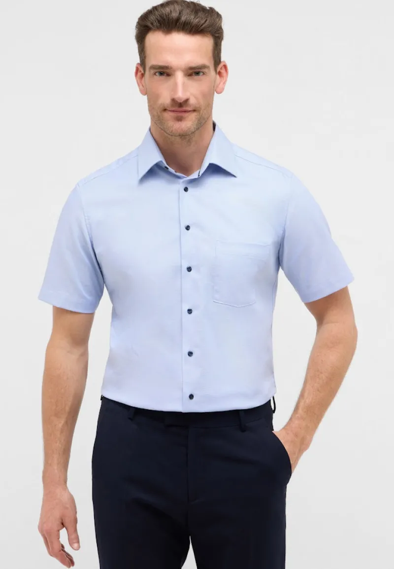 ETERNA Hemden|Big Boys*Hemd Hahnentritt Kurzarm hellblau