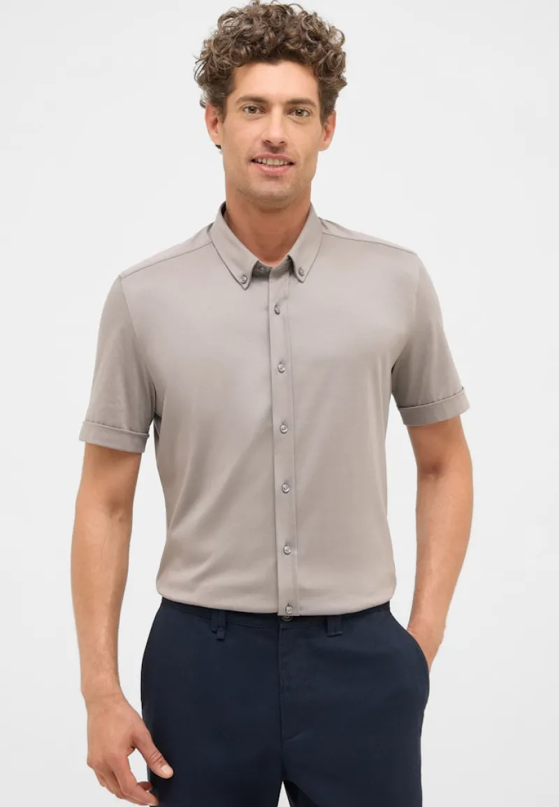 ETERNA Hemden|Big Boys*Hemd Jersey Kurzarm hellgrau