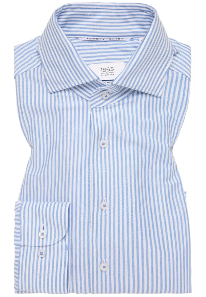 ETERNA Hemden|Big Boys*Hemd Jersey Langarm Blau