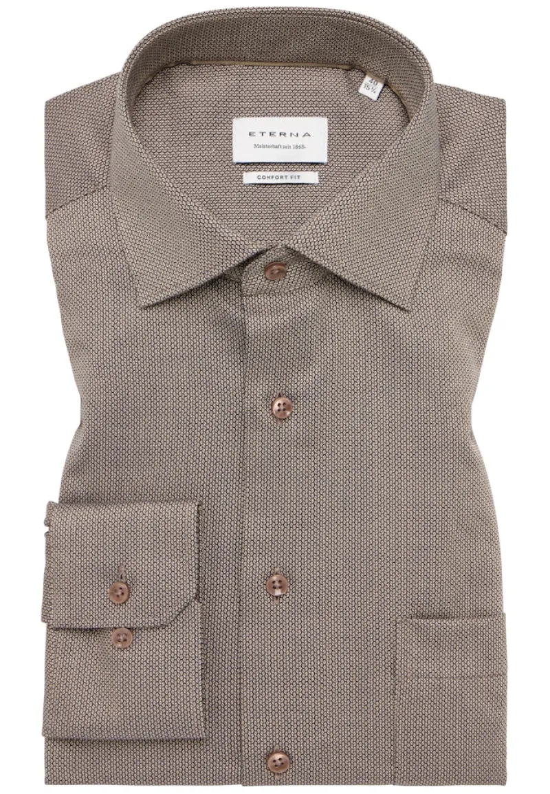 ETERNA Hemden|Big Boys*Hemd Langarm Cognac