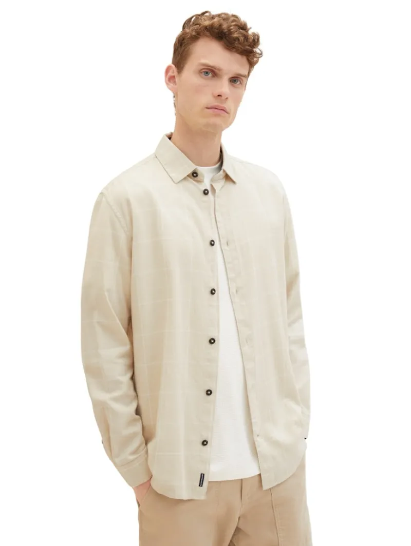 Tom Tailor Hemden|Big Boys*Hemd mit Karomuster vintage beige tonal check