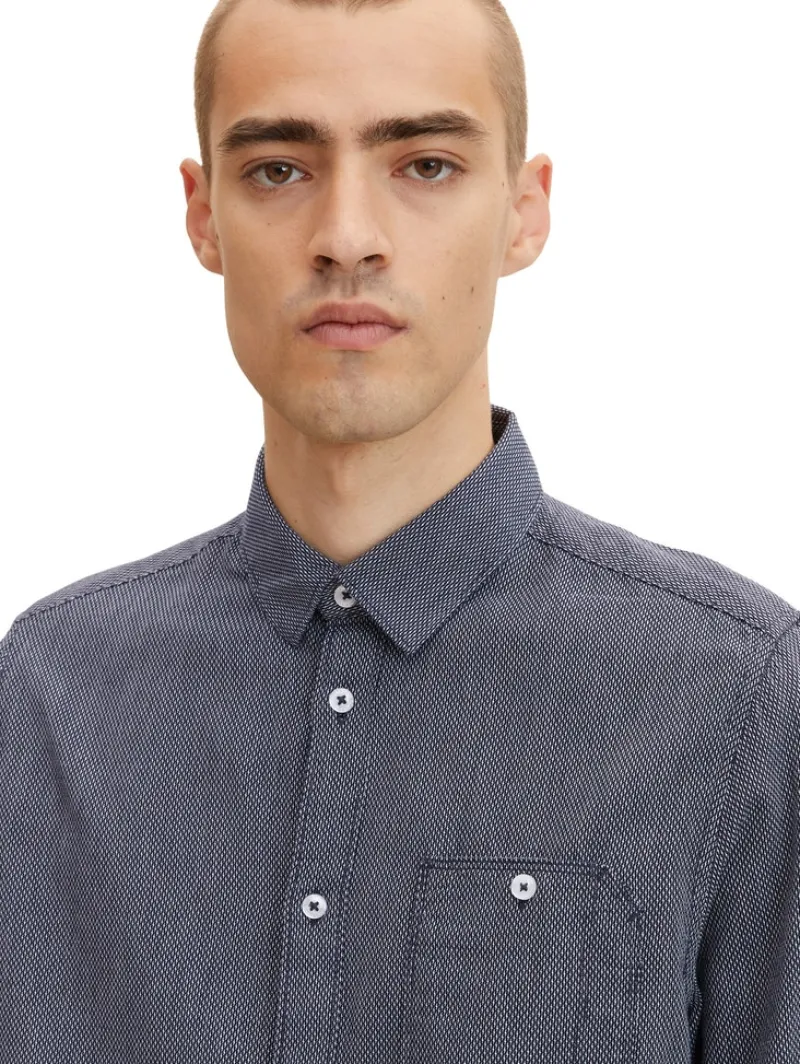 Tom Tailor Hemden|Big Boys*Hemd mit Struktur navy white structure