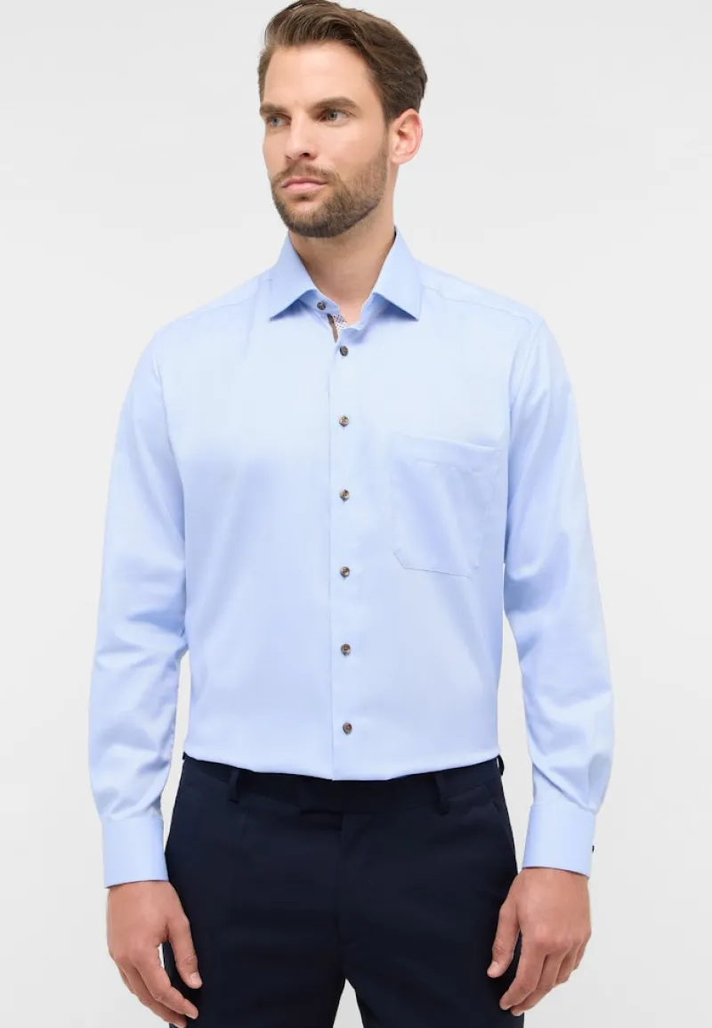 ETERNA Hemden|Big Boys*Hemd Natté Langarm hellblau