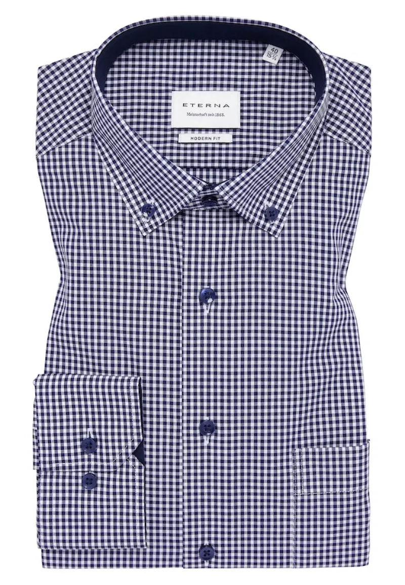 ETERNA Hemden|Big Boys*Hemd Popeline Langarm navy