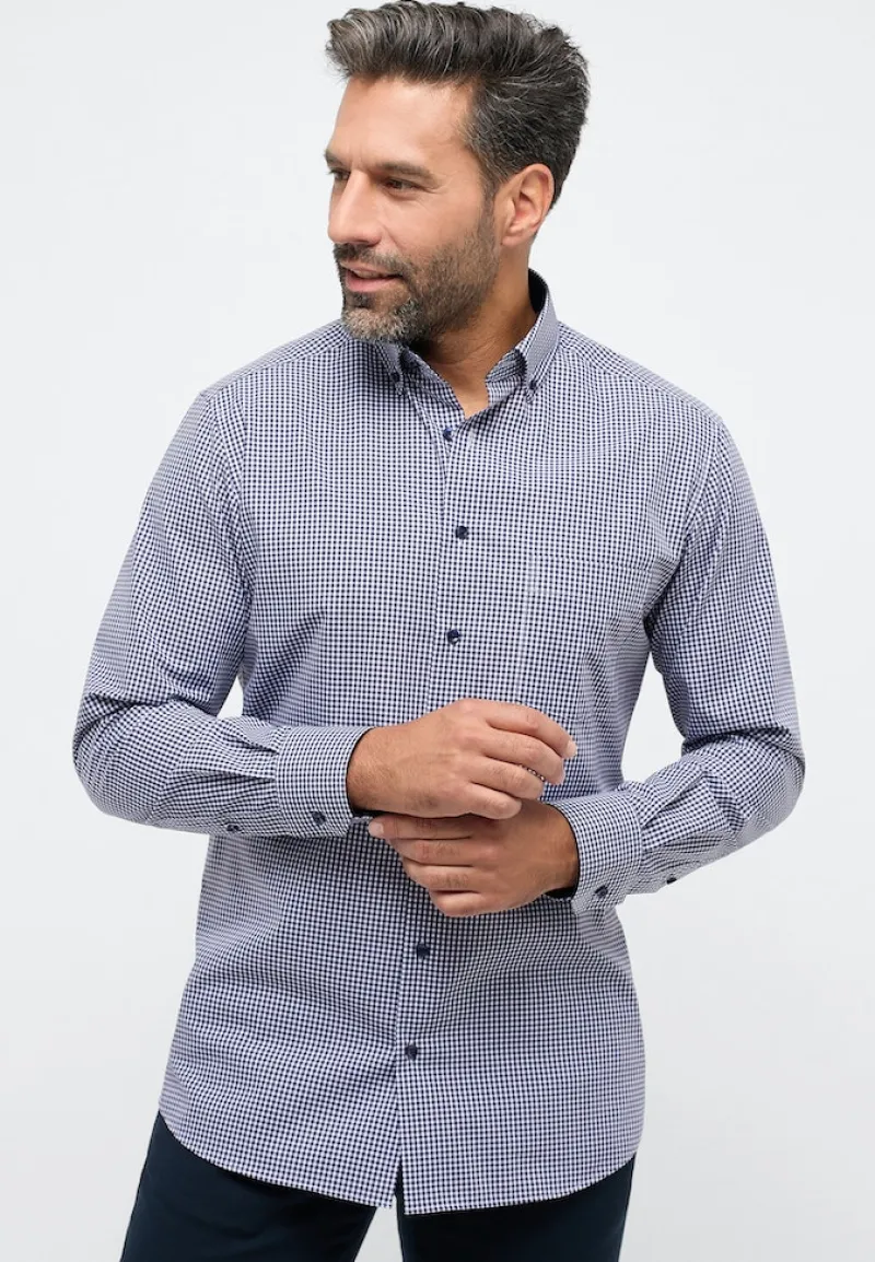 ETERNA Hemden|Big Boys*Hemd Popeline Langarm navy