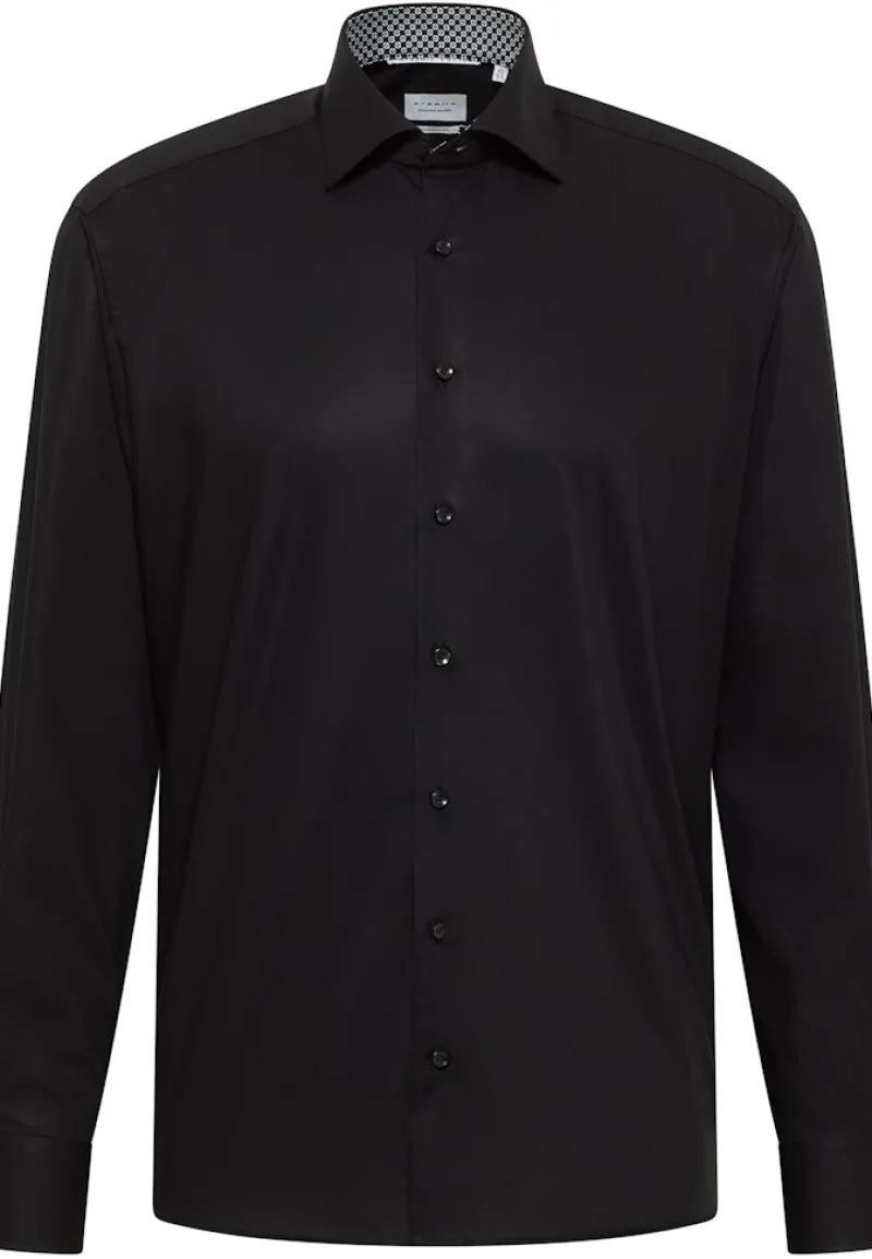 ETERNA Hemden|Big Boys*Hemd Popeline Langarm Schwarz