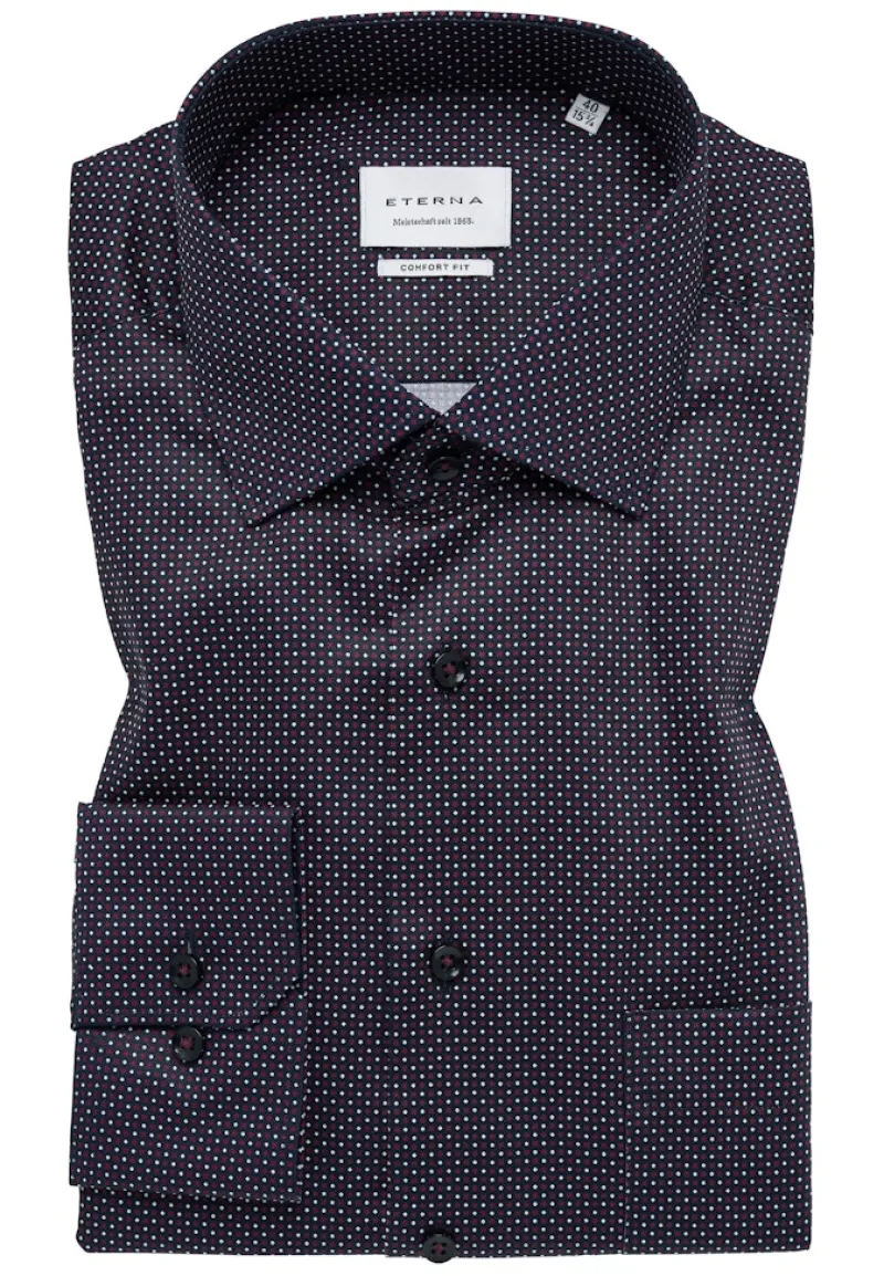 ETERNA Hemden|Big Boys*Hemd Satingewebe Langarm burgunder