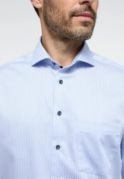 ETERNA Hemden|Big Boys*Hemd Satingewebe Langarm hellblau