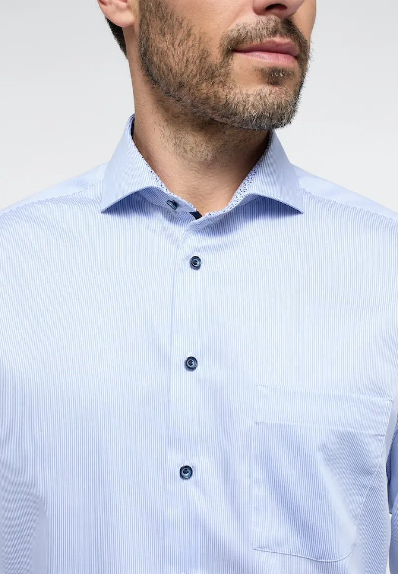 ETERNA Hemden|Big Boys*Hemd Satingewebe Langarm hellblau