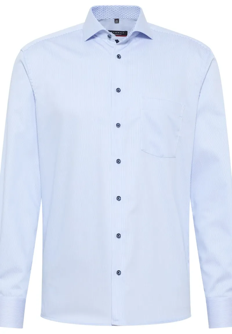 ETERNA Hemden|Big Boys*Hemd Satingewebe Langarm hellblau