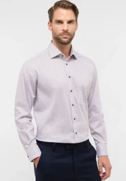 ETERNA Hemden|Big Boys*Hemd Satingewebe Langarm Braun