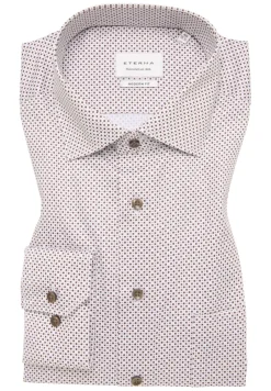 ETERNA Hemden|Big Boys*Hemd Satingewebe Langarm Braun