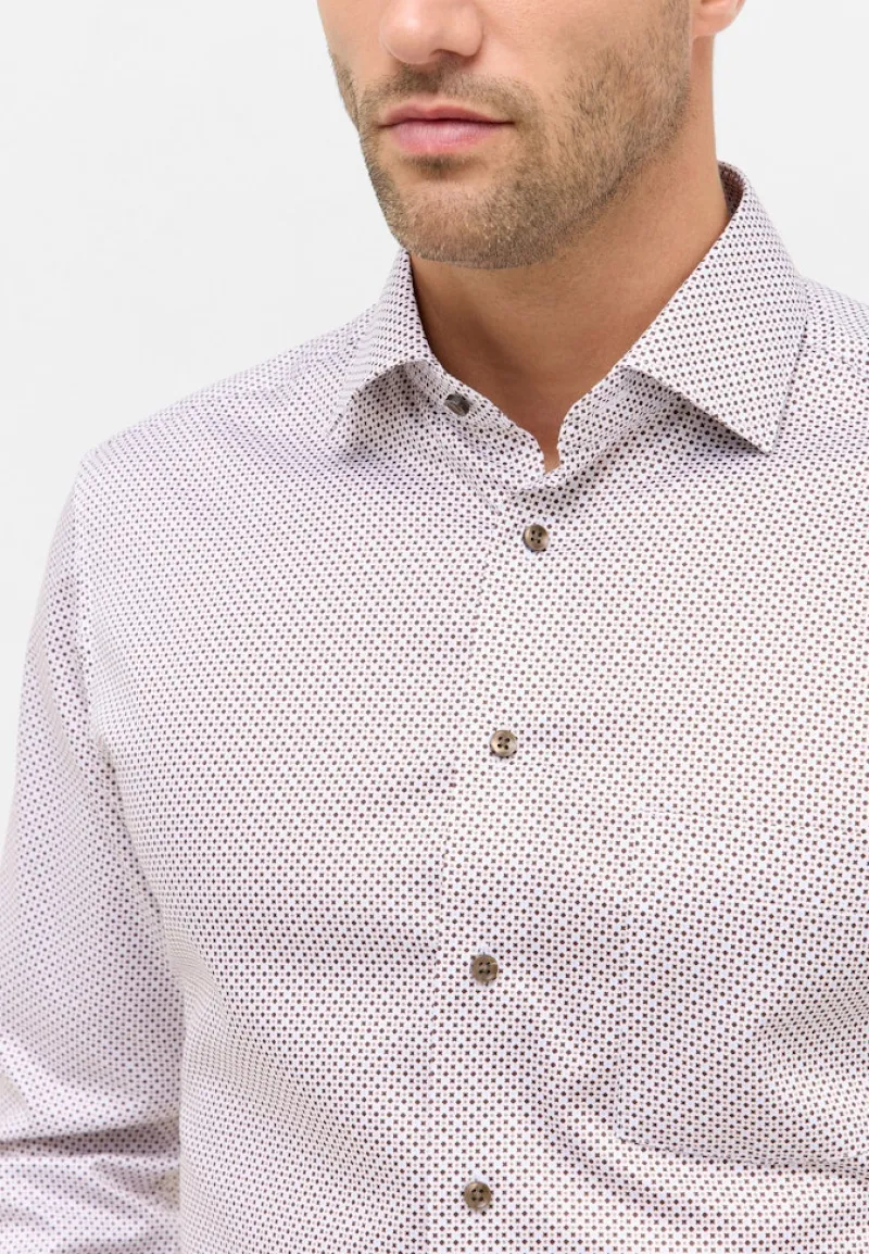 ETERNA Hemden|Big Boys*Hemd Satingewebe Langarm Braun