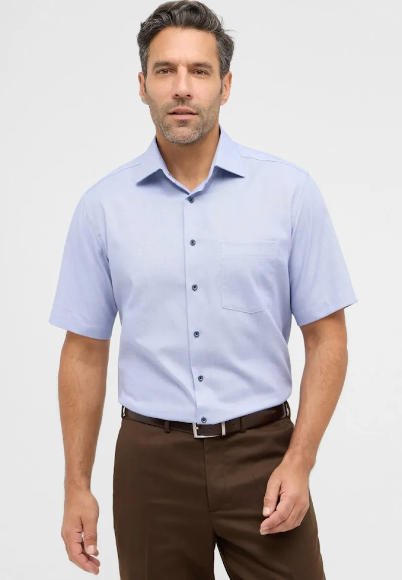 ETERNA Hemden|Big Boys*Hemd Twill Kurzarm mittelblau