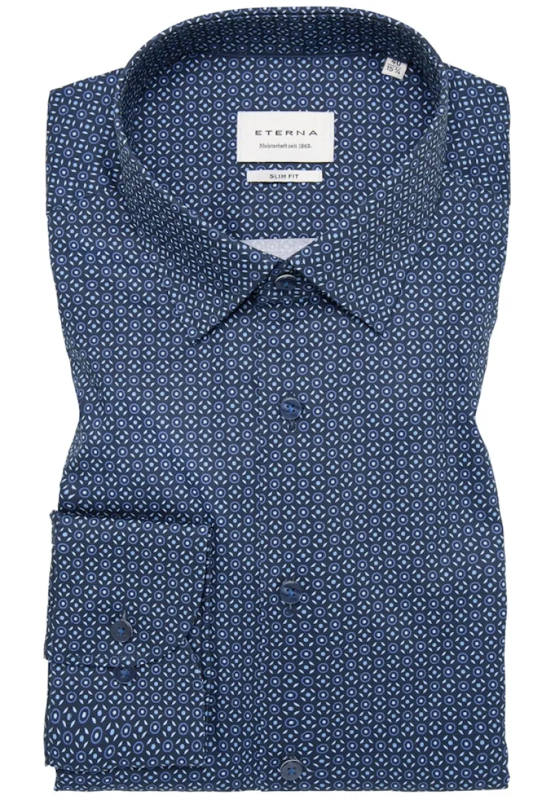 ETERNA Hemden|Big Boys*Hemd Twill Langarm dunkelblau