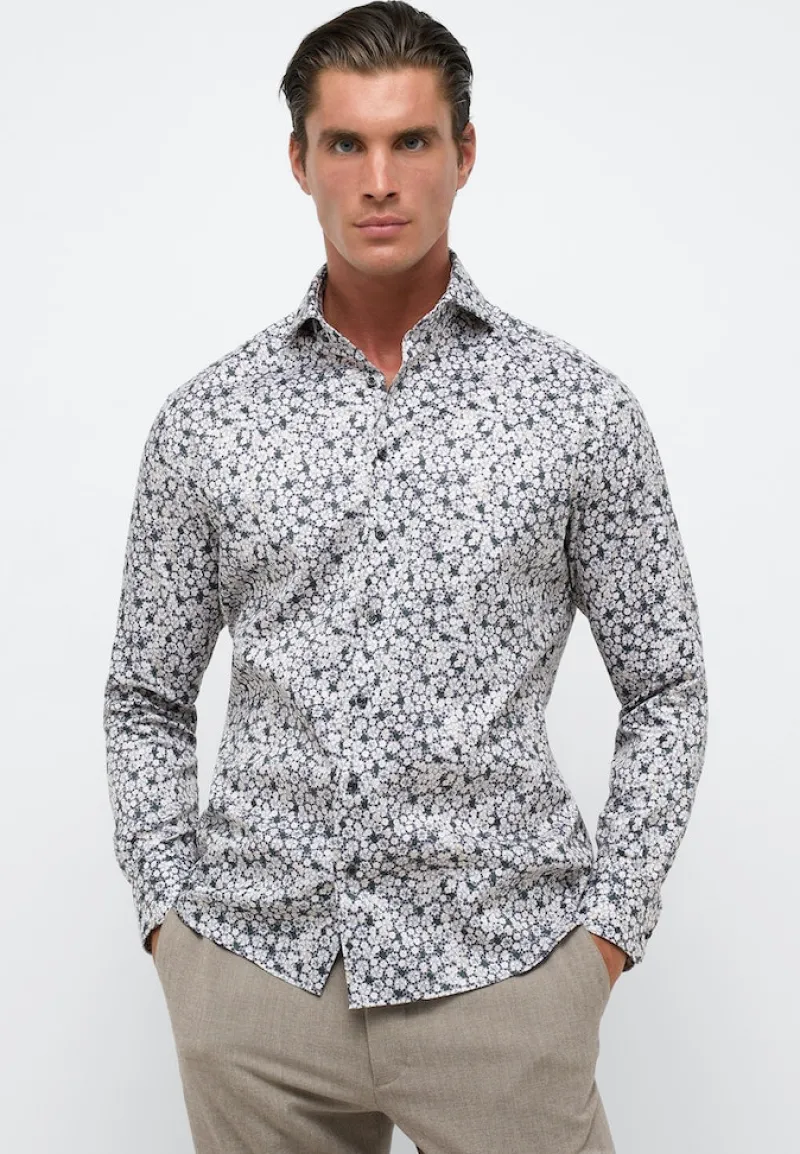 ETERNA Hemden|Big Boys*Hemd Twill Langarm Grau