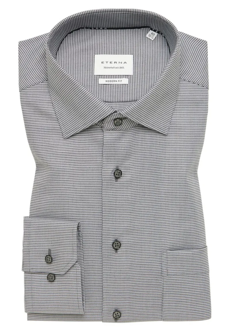 ETERNA Hemden|Big Boys*Hemd Twill Langarm Grau
