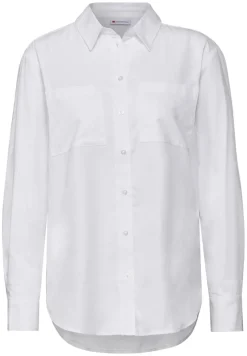 Street One Blusen*Hemdbluse mit Brusttaschen white
