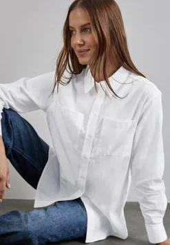 Street One Blusen*Hemdbluse mit Brusttaschen white