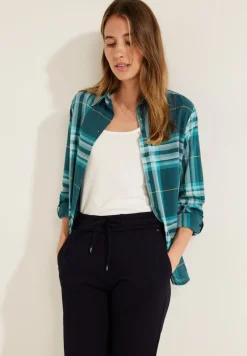 Cecil Blusen*Hemdbluse mit Karomuster deep lake green