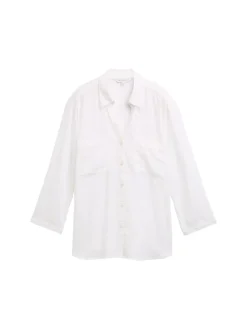 Tom Tailor Blusen*Hemdbluse mit Leinenanteil white