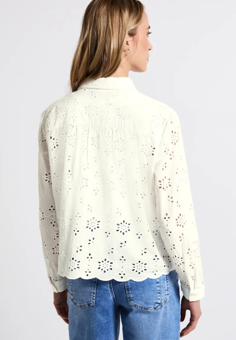 Street One Blusen*Hemdbluse mit Lochstickerei off white