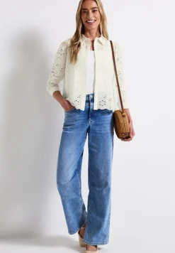 Street One Blusen*Hemdbluse mit Lochstickerei off white