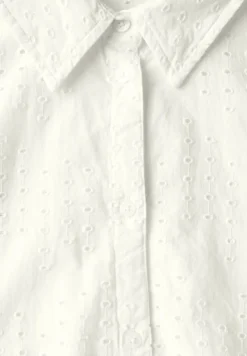 Cecil Blusen*Hemdbluse mit Lochstickerei vanilla white