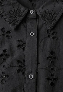 Street One Blusen*Hemdbluse mit Lochstickerei Black