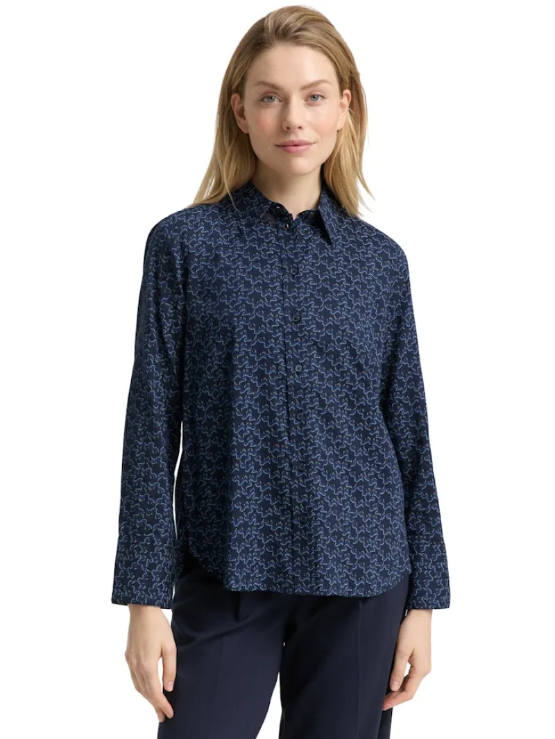 Tom Tailor Blusen*Hemdbluse mit Muster small blue wave print