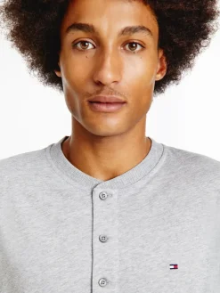 Tommy Hilfiger Shirts*HENLEY Langarmshirt light grey heather
