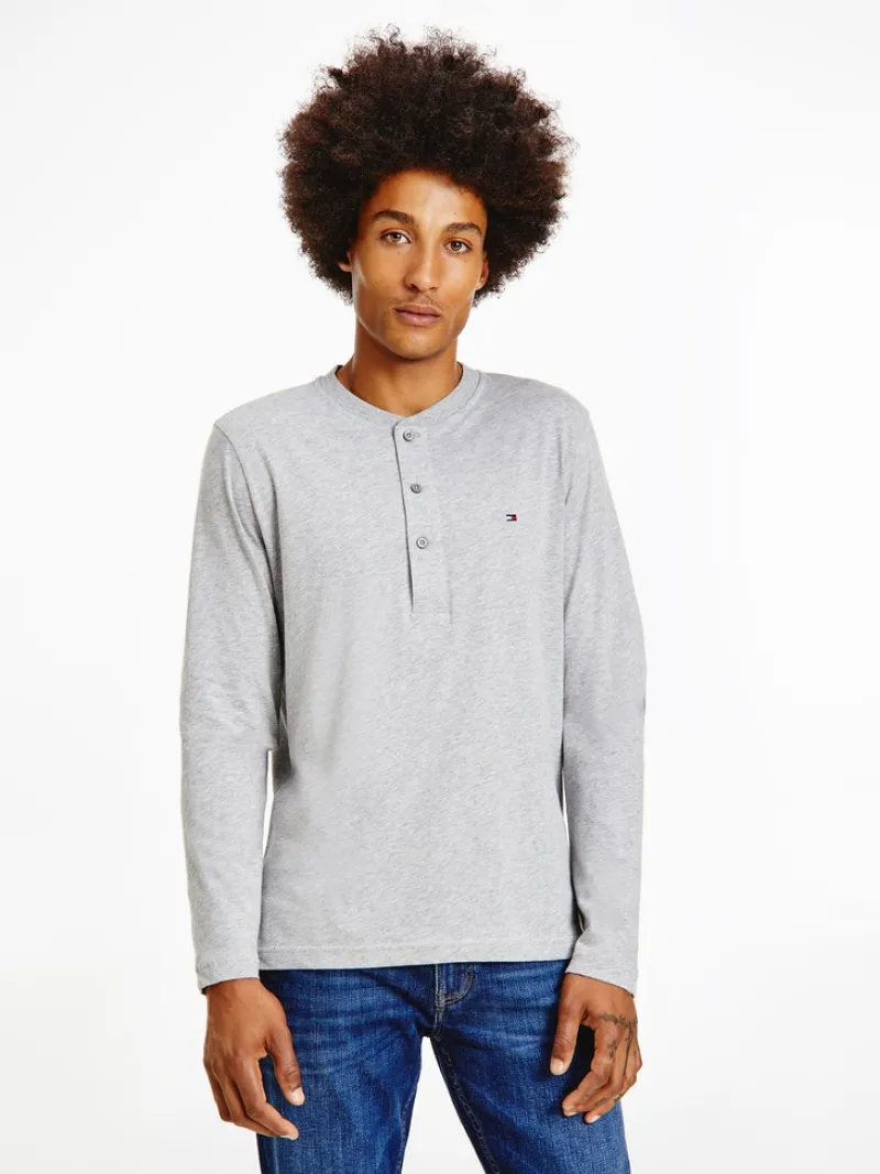 Tommy Hilfiger Shirts*HENLEY Langarmshirt light grey heather