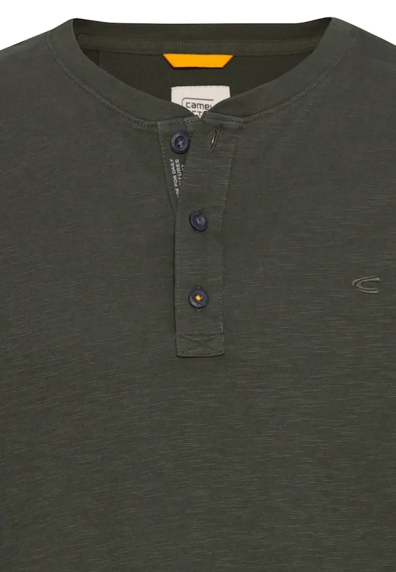 Camel Active Shirts|Big Boys*Henley T-Shirt aus reiner Baumwolle leaf green